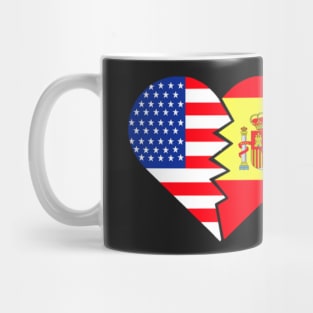 Spain Flag USA Flag Spanish Latino Hispanic Food Culture 2 Mug